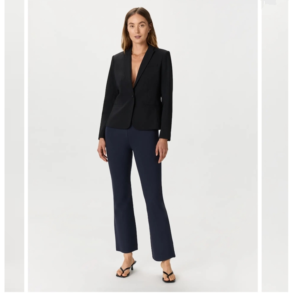 NWT Quince $108 Ultra Stretch Ponte Bootcut Pants Navy Women's Large CURRENT - Picture 4 of 10